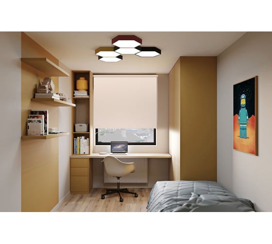 Рулонная штора PRAKTO Blackout Color 55x160 см, бежевый 8314177