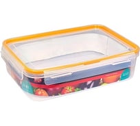 Прямоугольный герметичный контейнер BORA 2.1 л крышка на защелках полоса оранжевая пластик ПЛ-BO878o