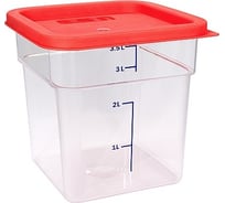 Прямоугольный контейнер BORA 4 л ДхШхВ 190x190x185 мм крышка красная пластик ПЛ-BO3052r
