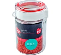 Круглый контейнер BORA 0.35 л Н110хD72 мм полоса красная пластик ПЛ-BO2211