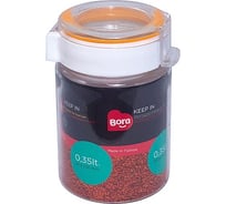 Круглый контейнер BORA 0.35 л Н110хD72 мм полоса оранжевая пластик ПЛ-BO2211o