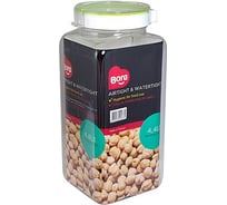 Банка для хранения сыпучих продуктов BORA 4.4 л ДхШхВ 130x120x305 мм с крышкой полоса салатовая пластик ПЛ-BO2237s