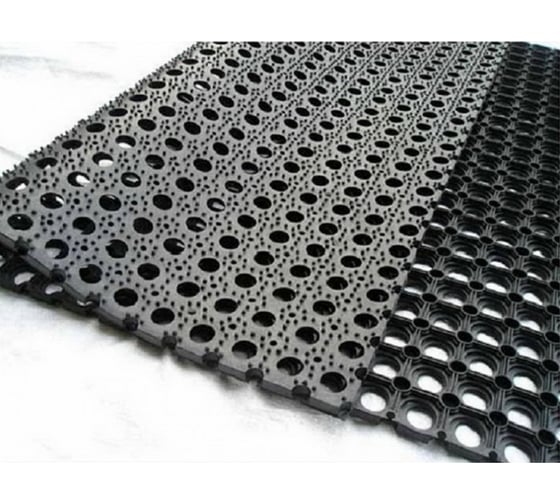 Грязезащитный коврик РемоКолор ячеистый резина, чёрный, 50x100x1,6 см 70009