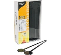 Декоративная пика PAPSTAR МОНЕТА Н170 мм, 100 шт/уп, пластик, черная 1/10 PS-81867