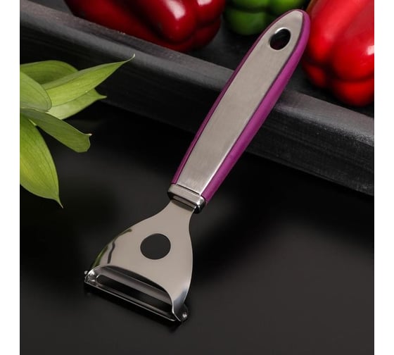 Овощечистка Доляна Blade 18 см, ручка soft touch, цвет фиолетовый 5501201