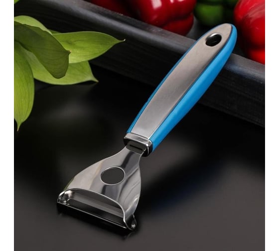 Овощечистка Доляна Blade 18 см, ручка soft touch, цвет синий 5501202 1