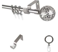Карниз металлический раздвижной LM DECOR Ажур, Ø16/19 мм, 1,6-3,0 м, 1-рядный, сатин 095161916301SN