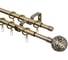 Карниз металлический раздвижной LM DECOR Ажур, Ø16/19 мм, 1,6-3,0 м, 2-рядный, антик 095161916302AB 1