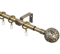 Карниз металлический раздвижной LM DECOR Ажур, Ø16/19 мм, 1,6-3,0 м, 1-рядный, антик 095161916301AB