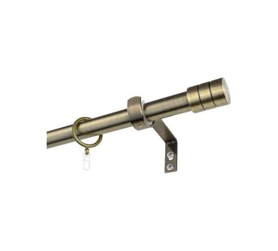 Карниз металлический раздвижной LM DECOR Цилиндр, Ø25/28 мм, 2,0-3,6 м, 1-рядный, антик 64628252036AB