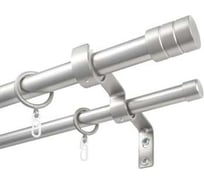 Карниз металлический раздвижной LM DECOR Цилиндр, Ø25/28 мм, 2,0-3,6 м, 2-рядный, сатин 646282520362SN