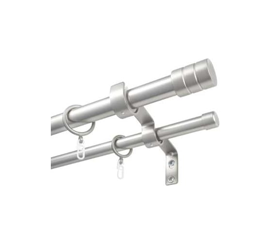 Карниз металлический раздвижной LM DECOR Цилиндр, Ø25/28 мм, 2,0-3,6 м, 2-рядный, сатин 646282520362SN
