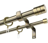 Карниз металлический раздвижной LM DECOR Цилиндр, Ø25/28 мм, 2,0-3,6 м, 2-рядный, антик 646282520362AB
