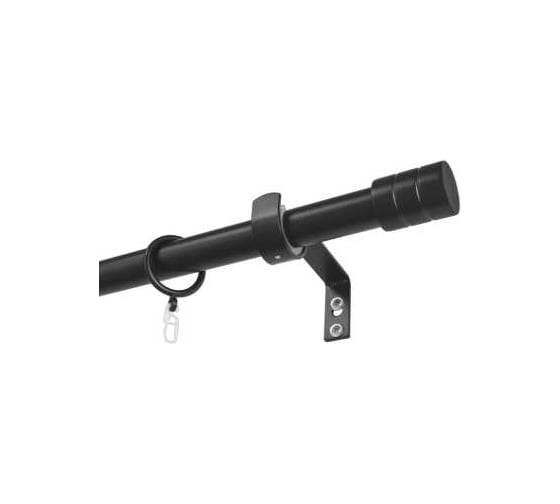 Карниз металлический раздвижной LM DECOR Цилиндр, Ø25/28 мм, 2,0-3,6 м, 1-рядный, черный матовый 64628252036MB