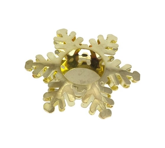 Подсвечник PAPSTAR СНЕЖИНКА D110 мм, золотистый 1/6 PS-86520 1