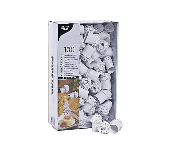 Папильотка для дичи PAPSTAR D25 мм, 100 шт/уп, бумага, белая 1/10 PS-12560