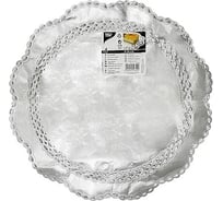 Сервировочная салфетка PAPSTAR ажурная, D360 мм, 4 шт/уп, серебристая 1/25 PS-14355