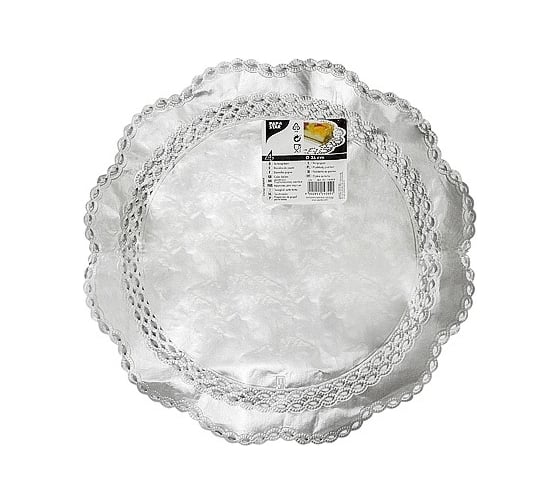 Сервировочная салфетка PAPSTAR ажурная, D360 мм, 4 шт/уп, серебристая 1/25 PS-14355 1