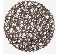 Сервировочная салфетка Доляна Трава, цвет кофейный, d 38 см 4360991