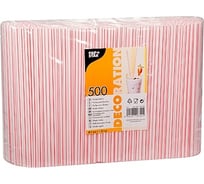 Соломка трубочка для коктейля PAPSTAR Н210хD7 мм, 500 шт/уп, PP белая с красной полосой 1/6 PS-16744