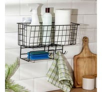 Корзина Доляна на присосках 37,5x15x22 см, цвет черный 7502660