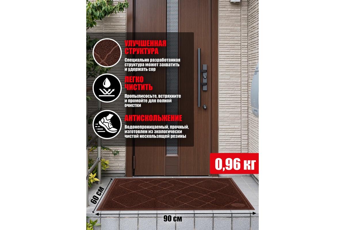 Коврик под лоток для кошек ComeForte 60x90 см коричневый CC002111 ...