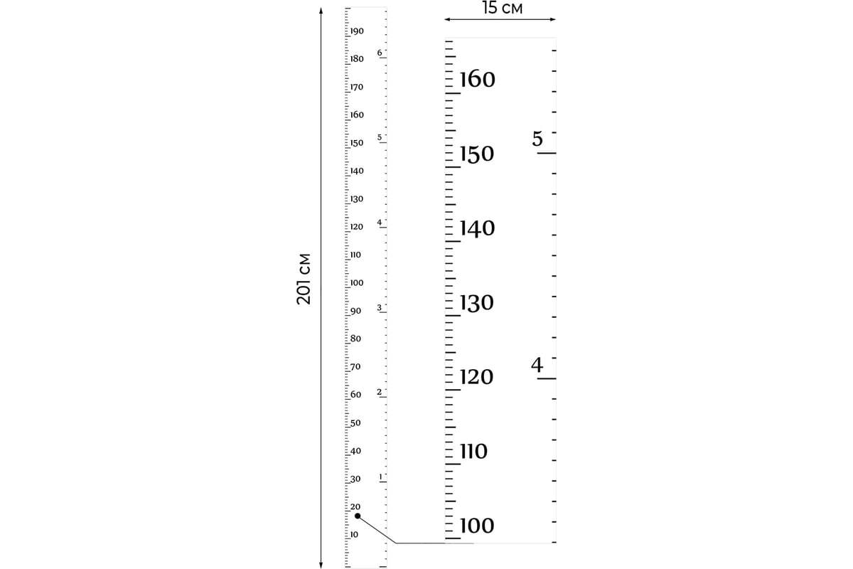 Детский ростомер Verol Шкала наклейка интерьерная на стену, винил Р0004 ...