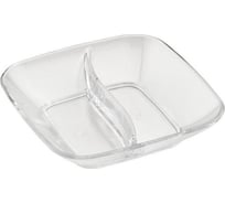 Соусник BORA 50 мл, ДхШхВ 85x85x18 мм, 2-секционный, квадратный, поликарбонат, черный ПЛ-BO726c