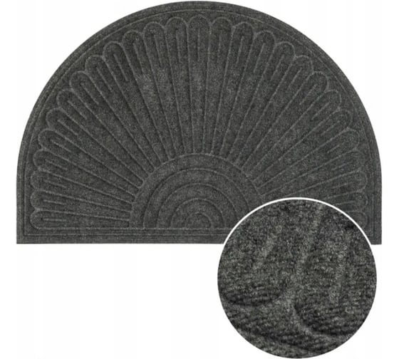 Коврик придверный Multyhome Contours Halfmoon 60x90см полукруглый, серый EU5000011