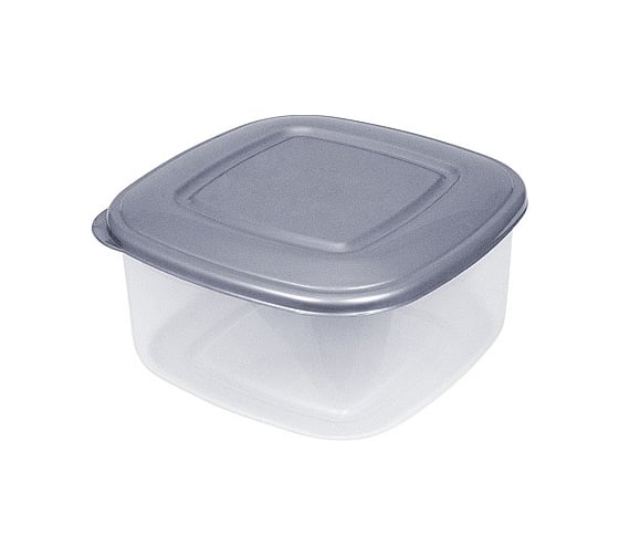 Квадратный контейнер BORA 1.5 л, ДхШхВ 170x170x90 мм, крышка темно-серая, пластик ПЛ-BO804t 1