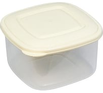 Квадратный контейнер BORA 0.44 л, ДхШхВ 110x110x64 мм, крышка бежевая, пластик ПЛ-BO802b