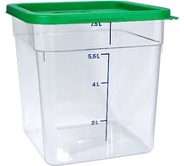Квадратный контейнер BORA 8 л, ДхШхВ 230x230x230 мм, крышка зеленая, пластик ПЛ-BO3056