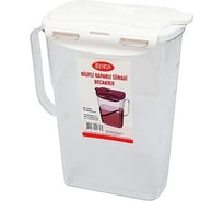 Кувшин BORA 2 л, крышка на зажимах, белый, пластик ПЛ-BO658w