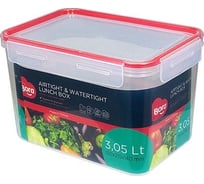 Герметичный прямоугольный контейнер BORA 3.05 л, ДхШхВ 150x215x140 мм, крышка на защелках, полоса ПЛ-BO882o