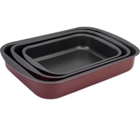 Набор противней Демидовский 290x200x50 мм, 340x240x60 мм, 395x270x65 мм СЭ-062