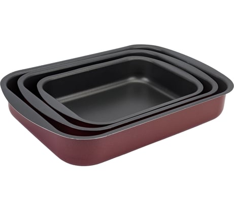 Набор противней Демидовский 290x200x50 мм, 340x240x60 мм, 395x270x65 мм СЭ-062