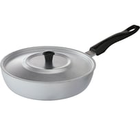 Сковорода Демидовский диаметр 26 см металлическая крышка пластиковая ручка МТ-028