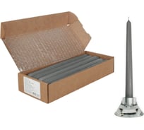 Античная свеча Lumi 22x250 мм, цвет графит, 10 шт 5070771_10