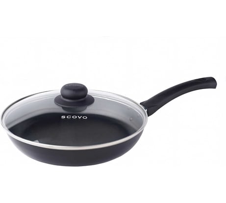 Сковорода SCOVO диаметр 26 см стеклянная крышка RC-010