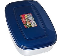 Прямоугольный контейнер BORA 0.7 л, ДхШхВ 170x130x50 мм, крышка синяя, пластик ПЛ-BO477