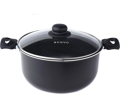 Кастрюля SCOVO диаметр 18 см стеклянная крышка 2 л RC-023