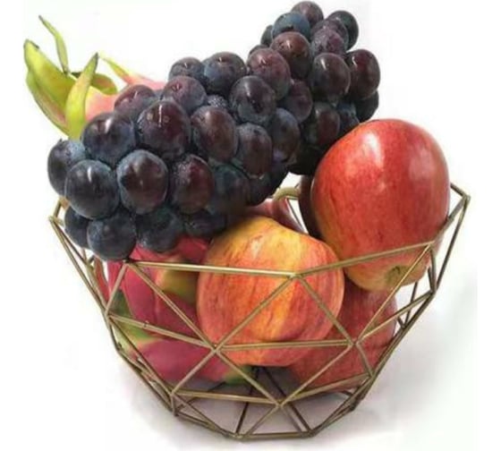 Фруктовница ZDK Kitchen, Fruit, цвет золотой, 27x27x15,5 см 371562