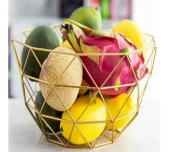 Фруктовница ZDK Kitchen, Fruit, цвет золотой, 27x27x15,5 см 371562