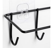 Настенный держатель ZDK Homium, 5 крючков, черный, размер 27x9х7,5 см 371579