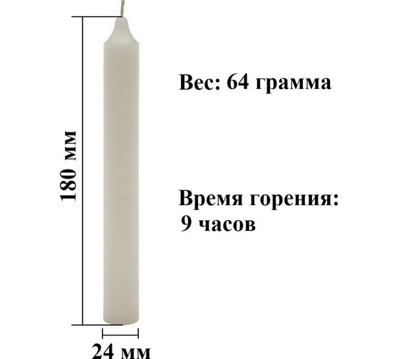Хозяйственная свеча Lumi 24x180 мм, 10 шт 5053100_10