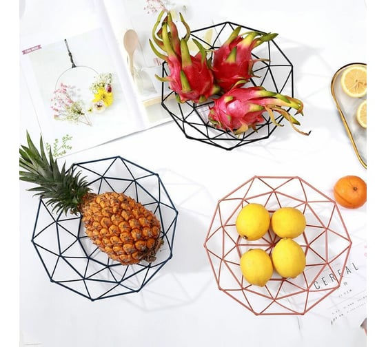 Фруктовница ZDK Kitchen, Fruit, цвет черный, 26x26x11,5 см 371563