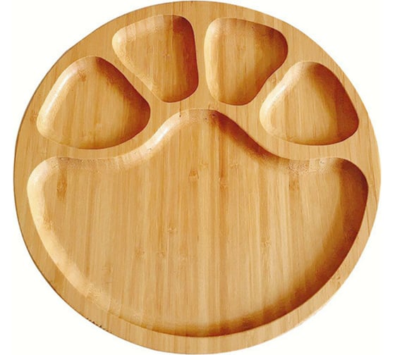 Менажница ZDK Kitchen, Wood, 5 секций, дерево, размер 20x20x1,7 см в форме лапы 37168