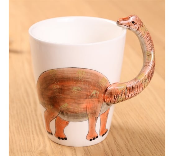 Кружка ZDK Kitchen, Animals, Dinosaur, 400 мл, оранжевый cup3