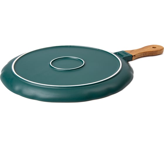 Блюдо ZDK Kitchen с деревянной ручкой, цвет зеленый 25,5 см 371531