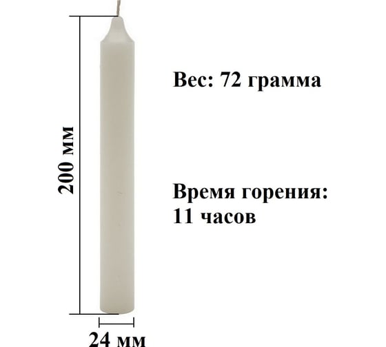 Хозяйственная свеча Lumi 24x200 мм, 10 шт 5051100_10